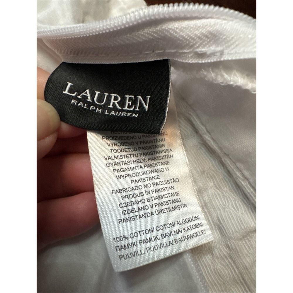 Ralph Lauren Pillow Sham KING Size Sascha Textured Medallion White - Picture 8 of 9